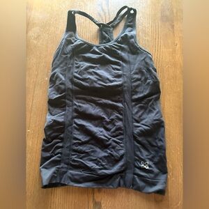 Black Racerback Athletic Tank with Subtle Logo